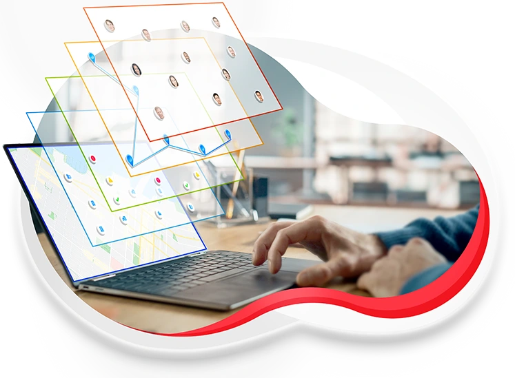 Proximity animation, our smart geo-map layering tool. Critical business information in the right place, at the right time